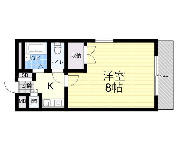 サンハイツ甲陽園(1K/3階)の間取り写真