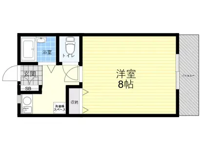 パティオ北口Ⅱ(1K/1階)の間取り写真