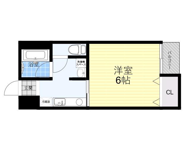 フォルム浦風(1K/2階)の間取り写真