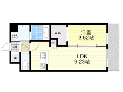 BRIS西宮(1LDK/6階)の間取り写真