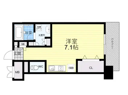 ジオエント西宮北口(ワンルーム/10階)の間取り写真