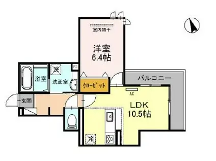 ヴィクトワール 庄(1LDK/3階)の間取り写真