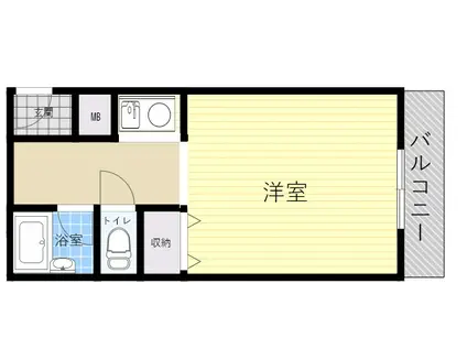 エルズ夙川(1K/3階)の間取り写真