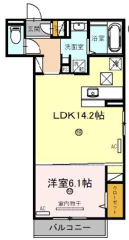 アルカンシエル(1LDK/1階)の間取り写真