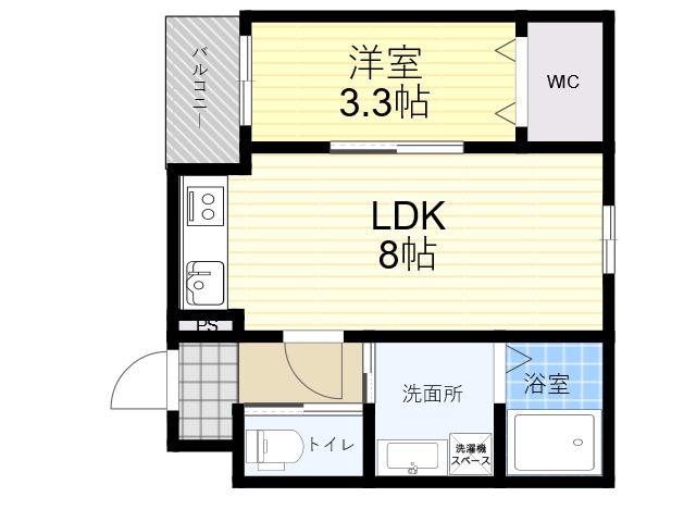 BEST VILLAGE鳴尾町(1LDK/4階)の間取り写真