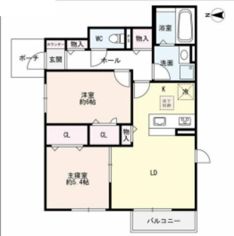 MAISON DE HIRO 1(2LDK/1階)の間取り写真
