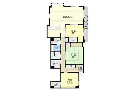 阪急甲陽線 苦楽園口駅 徒歩9分 2階建 築43年(3SLDK)の間取り写真