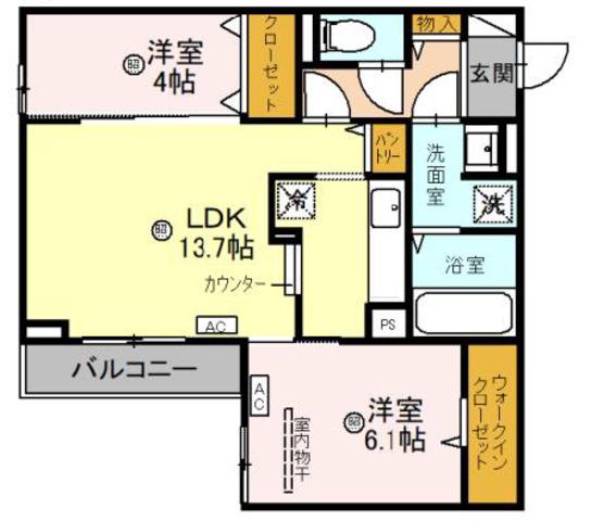 LA MAISON 青木町1(2LDK/3階)の間取り写真