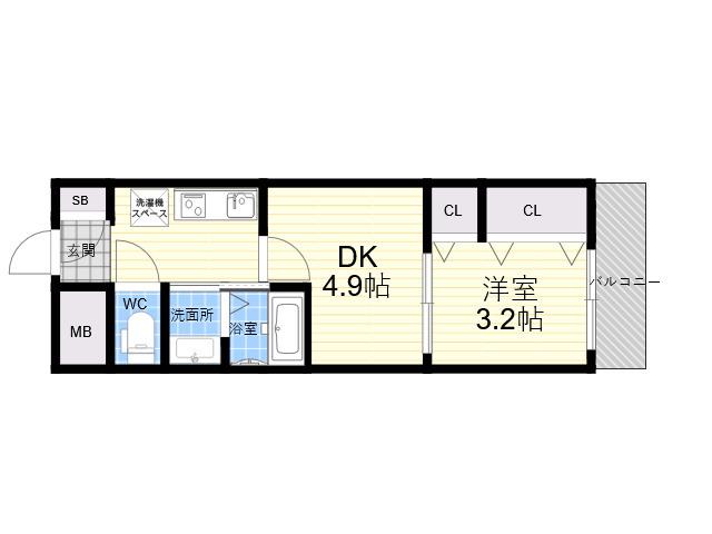 AILE上ヶ原(1DK/1階)の間取り写真