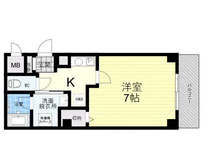 パルティール花水木(1K/4階)の間取り写真