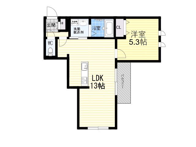 REJOICE西宮北口(1LDK/3階)の間取り写真