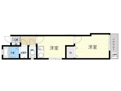 ルミエール松籟荘(1DK/1階)の間取り写真