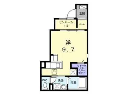 ルミエール(ワンルーム/1階)の間取り写真