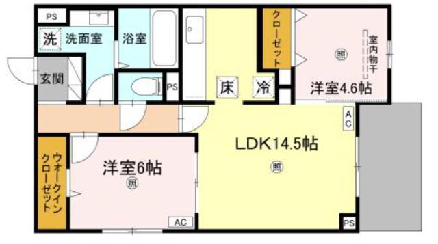 MAISON DE 青木(2LDK/1階)の間取り写真