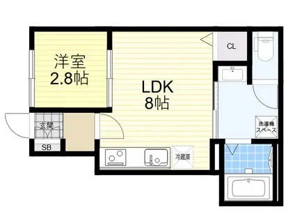 コスモガーデン中野町(1LDK/1階)の間取り写真