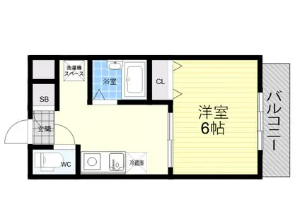 サンハイツバロンⅡ(1K/3階)の間取り写真