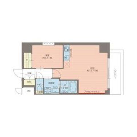 プレジオ西宮北口(1LDK/2階)の間取り写真