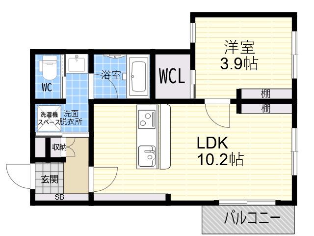 GRAN KOBELIA津門大箇町(1LDK/3階)の間取り写真