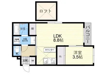 GRAN KOBELIA津門大箇町(1LDK/1階)の間取り写真