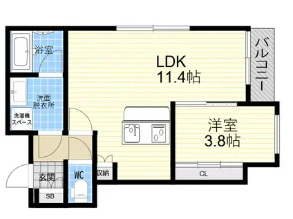 GRAN KOBELIA津門大箇町(1LDK/2階)の間取り写真