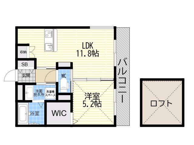 MICAELENOKURAKUEN(1LDK/3階)の間取り写真