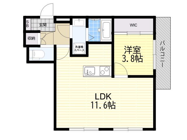 MICAELENOKURAKUEN(1LDK/3階)の間取り写真
