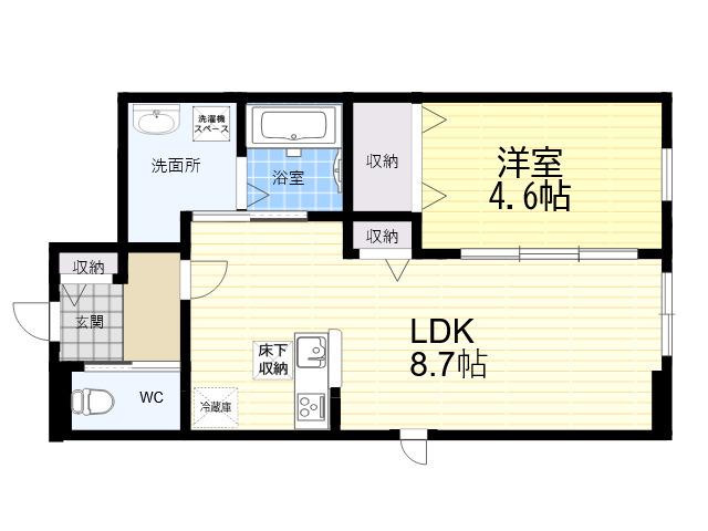 オリビア苦楽園(1LDK/1階)の間取り写真