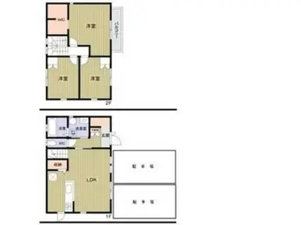 阪急今津線 甲東園駅 徒歩15分 2階建 築6年(3LDK)の間取り写真