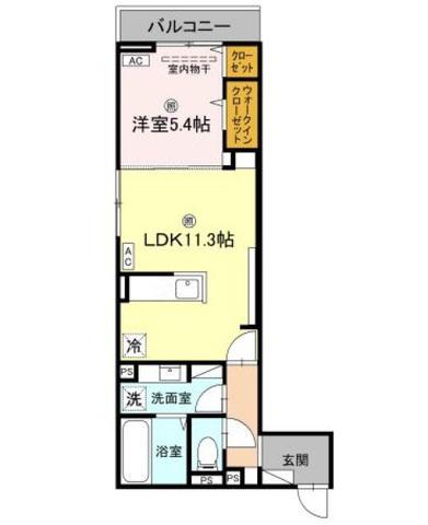 ル トレフル(1LDK/2階)の間取り写真