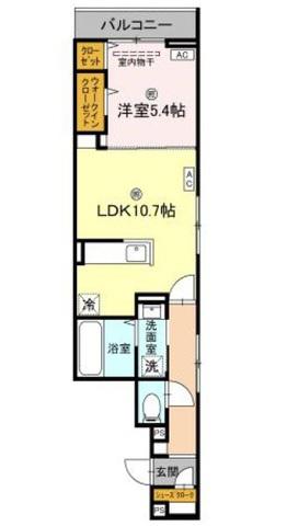 ル トレフル(1LDK/3階)の間取り写真