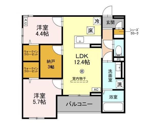 COCOONIA(2SLDK/1階)の間取り写真
