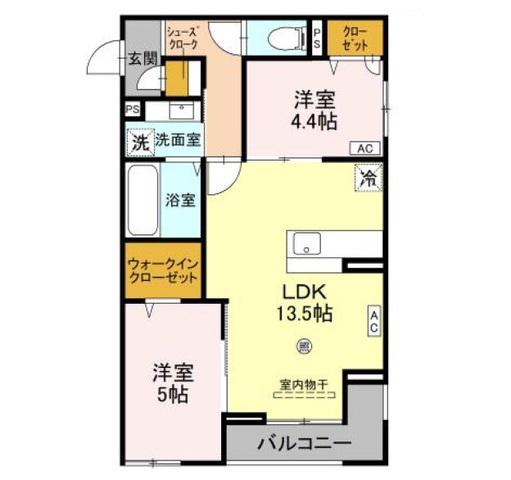COCOONIA(2LDK/3階)の間取り写真