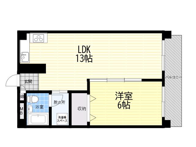 モンド・ベルピア(1LDK/3階)の間取り写真