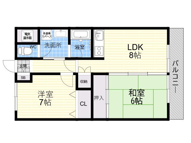 小玉ハイツ(2LDK/1階)の間取り写真