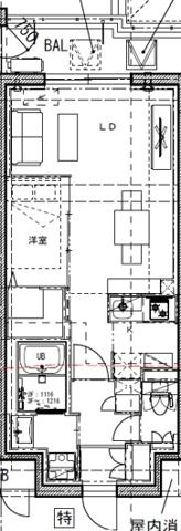 LEGALANDNISHINOMIYA PARKSIDE(1LDK/4階)の間取り写真