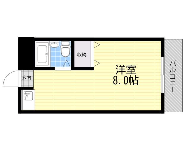 パイントリー南郷(ワンルーム/2階)の間取り写真