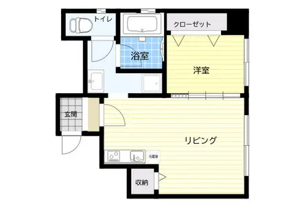 辻ビル(1DK/2階)の間取り写真