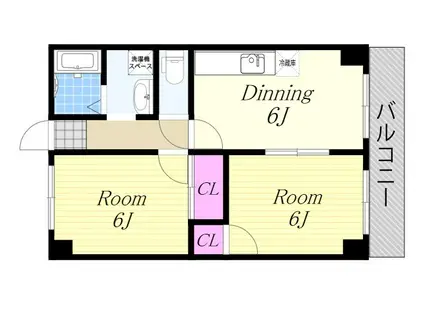 フローレンスコート(2DK/3階)の間取り写真