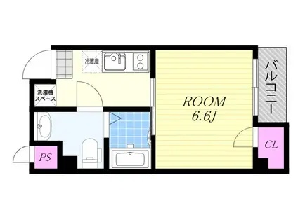 ラフィーネ新森(1K/2階)の間取り写真