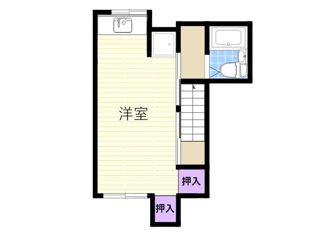 ハイツ秋桜(ワンルーム/2階)の間取り写真