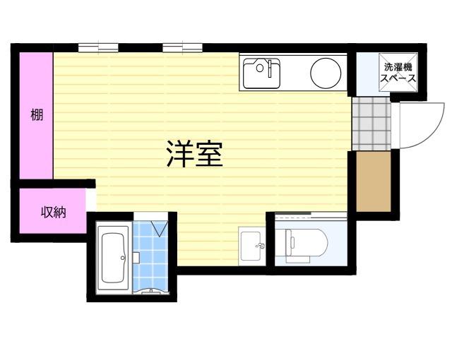 ハイツ秋桜(ワンルーム/1階)の間取り写真