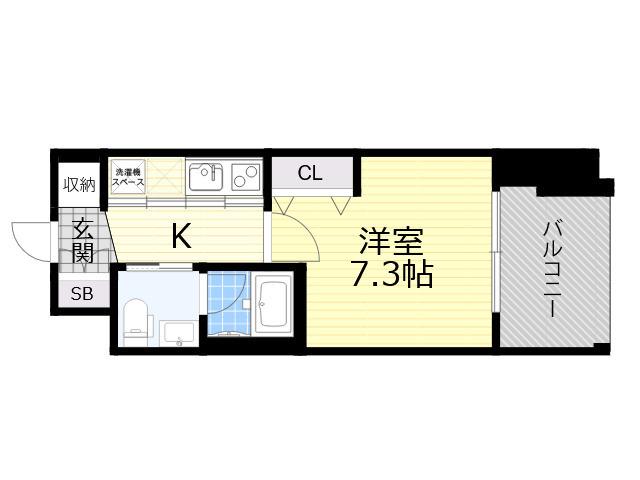 INNOCENT DOYAMA(1K/3階)の間取り写真