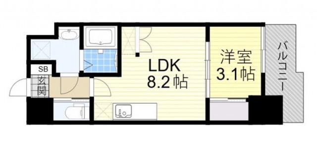 SERENITE福島SCELTO(1LDK/3階)の間取り写真