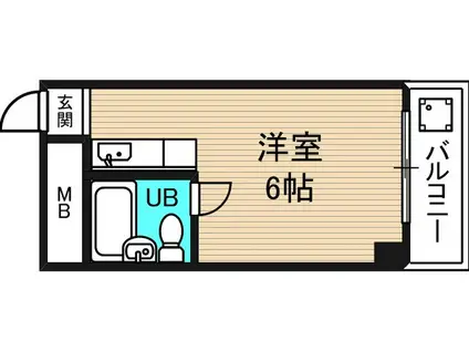 ハイネス岡崎(ワンルーム/6階)の間取り写真