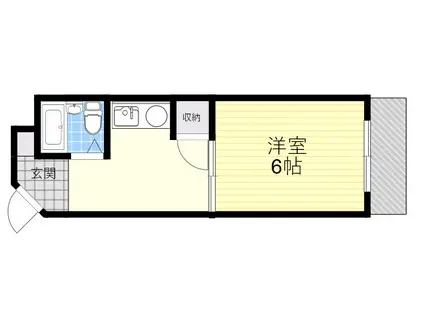 トロピカル近畿(1DK/3階)の間取り写真