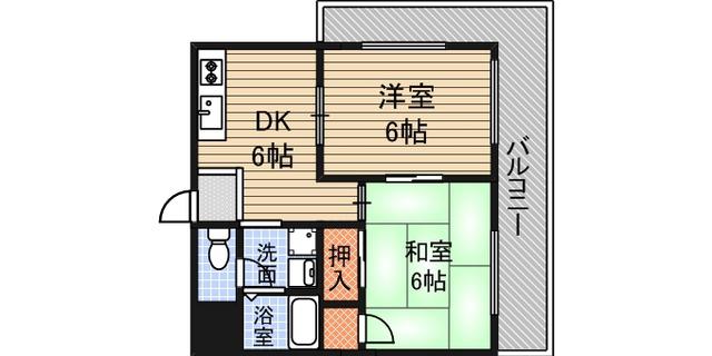 栄第一マンション(2DK/3階)の間取り写真