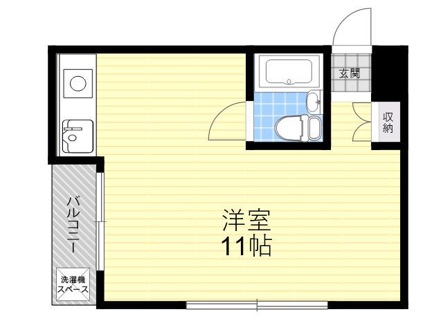 ベルトピア武庫之荘3(1K/4階)の間取り写真