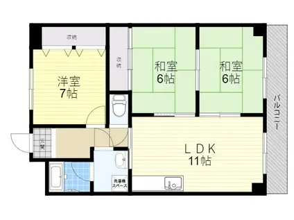 セントラルイレブン(3LDK/5階)の間取り写真