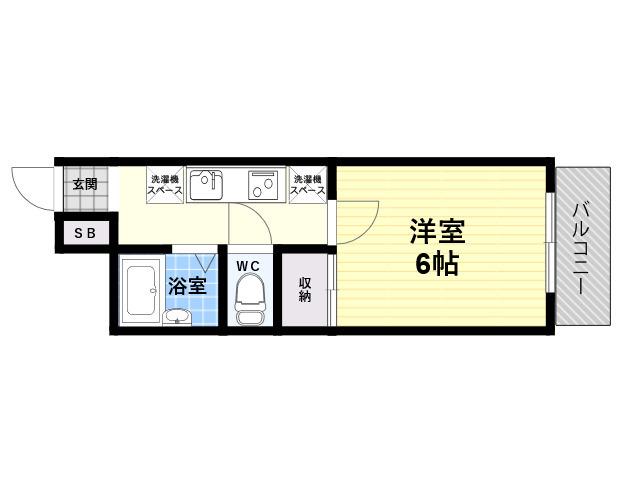 レオパレス東園田(1K/1階)の間取り写真