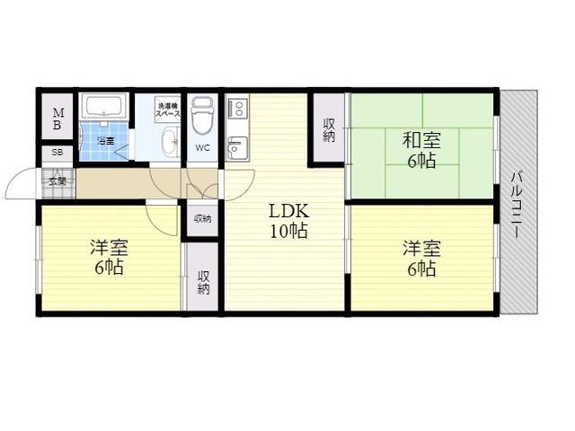 イマキタハイツ29(3LDK/2階)の間取り写真